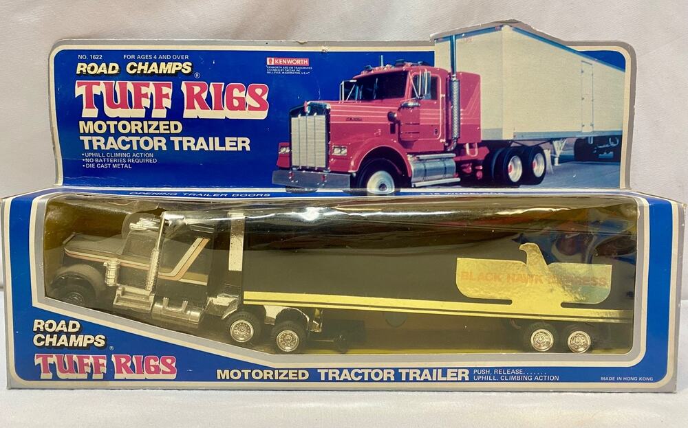 Road Champs Tuff Rigs Motorized Tractor Trailer Black Hawk 1983 Kenworth